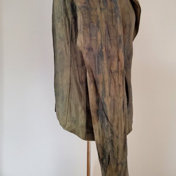 Vince leather crossover moto jacket gray black tan blue purple painted small L M - Picture 10 of 11